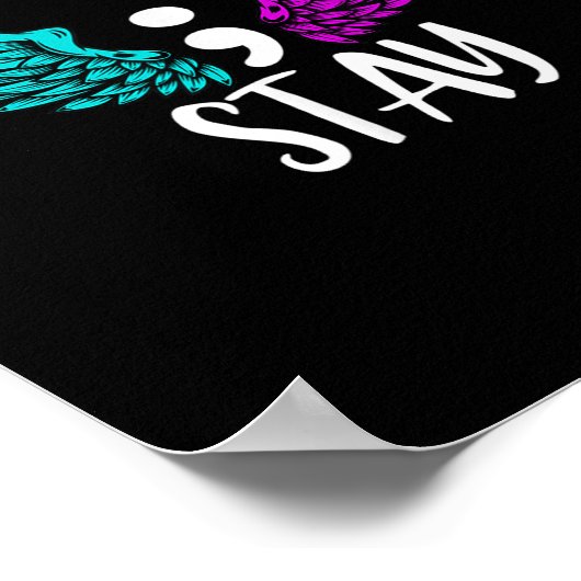 Stay Semicolon自殺認識度メンタルヘルス阿波 ポスター (角)