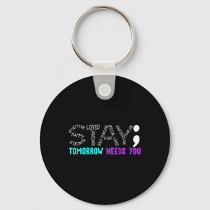 Stay Semicolon自殺防止認識度Mental キーホルダー