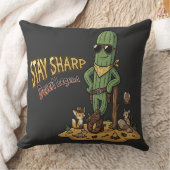 Stay Sharp Desert Legend Cowboy Cactus Illustratio クッション (ブランケット)