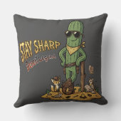 Stay Sharp Desert Legend Cowboy Cactus Illustratio クッション (裏面)