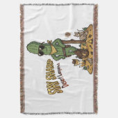 Stay Sharp Desert Legend Cowboy Cactus Illustratio スローブランケット (正面縦)