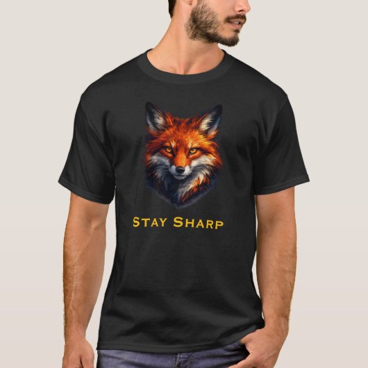 Stay Sharp Fox Graphic T-Shirt Tシャツ (正面)