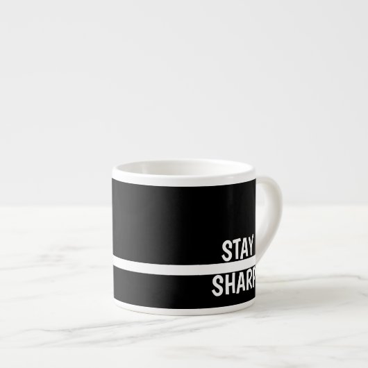 Stay Sharp Motivational Coffee Modern Office  エスプレッソカップ (正面右)