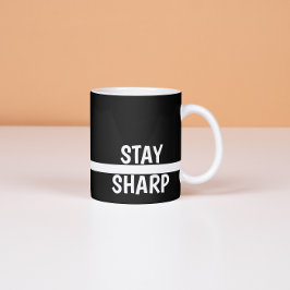 Stay Sharp Motivational Coffee Modern Office  エスプレッソカップ
