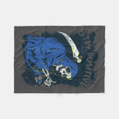 Stay Sitive Skeleton Halloween Grim Reaper Motivat フリースブランケット (正面(横))