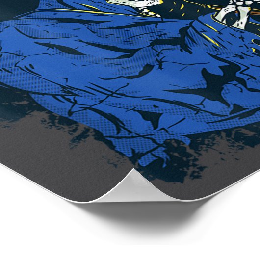 Stay Sitive Skeleton Halloween Grim Reaper Motivat ポスター (角)