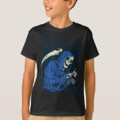 Stay Sitive Skeleton Halloween Grim Reaper Motivat Tシャツ (正面)