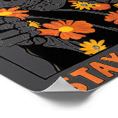 Stay Sitive Skeleton Halloween Motivational Funny  ポスター (角)