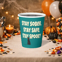 Stay Sober Stay Safe Stay Spooky | 清潔なハロウィン 紙コップ