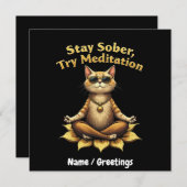 Stay Sober Try Meditation Path to Win 招待状 (正面/裏面)