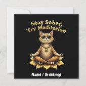 Stay Sober Try Meditation Path to Win 招待状 (正面)