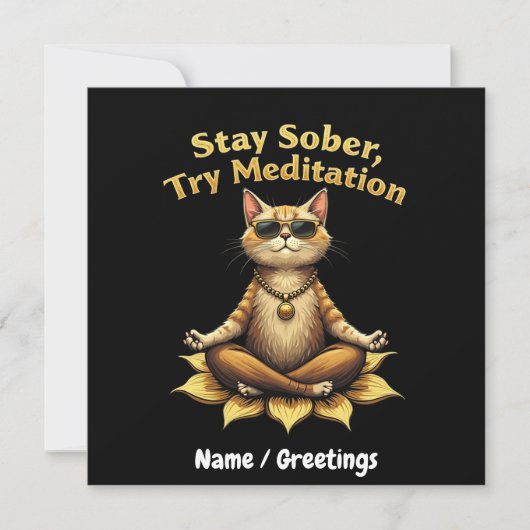 Stay Sober Try Meditation Path to Win 招待状 (正面)