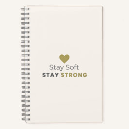 Stay Soft Stay Strong ミニマルモチベーションノート ノートブック