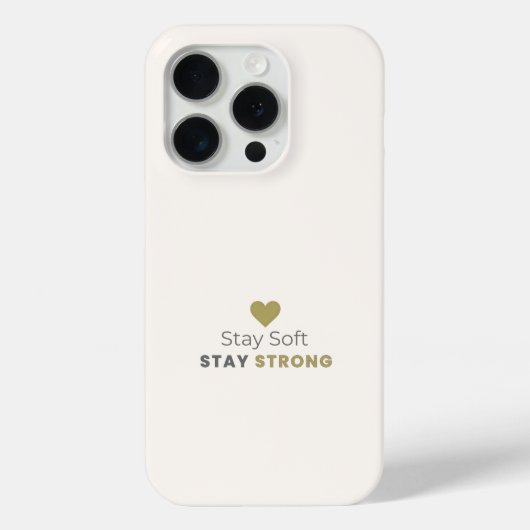 Stay Soft Stay Strong Minimal Motivational iPhone Case-Mate iPhoneケース (裏面)