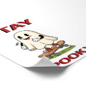 Stay Spooky Cute Ghost Skateboard Retro ポスター (角)