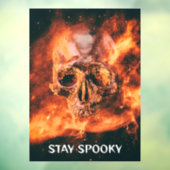 Stay Spooky. Flaming skull in space ウィンドウサイン (シート3)