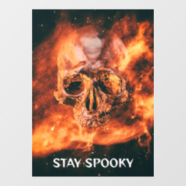 Stay Spooky. Flaming skull in space ウィンドウサイン