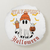 Stay Spooky Ghost Halloween  ラウンドクッション (裏面)