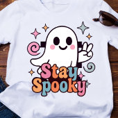 Stay Spooky Groovy Ghost Retro Pastel Halloween スウェットシャツ
