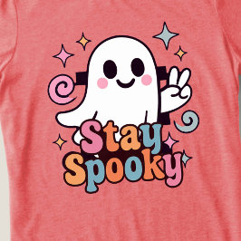 Stay Spooky Groovy Ghost Retro Pastel Halloween トライブレンドＴシャツ