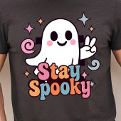 Stay Spooky Groovy Ghost Retro Pastel Halloween トライブレンドＴシャツ