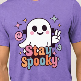 Stay Spooky Groovy Ghost Retro Pastel Halloween トライブレンドＴシャツ
