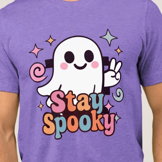 Stay Spooky Groovy Ghost Retro Pastel Halloween トライブレンドＴシャツ