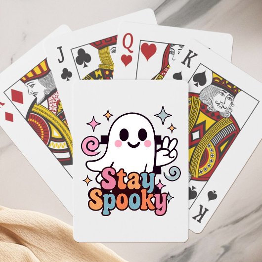 Stay Spooky Groovy Ghost Retro Pastel Halloween トランプ