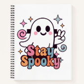 Stay Spooky Groovy Ghost Retro Pastel Halloween ノートブック (正面)