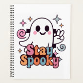 Stay Spooky Groovy Ghost Retro Pastel Halloween プランナー手帳 (正面)