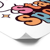 Stay Spooky Groovy Ghost Retro Pastel Halloween ポスター (角)