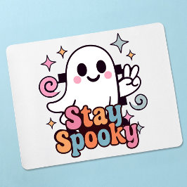 Stay Spooky Groovy Ghost Retro Pastel Halloween マウスパッド