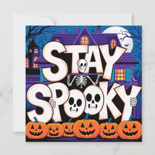 Stay spooky skeleton 招待状 (正面)