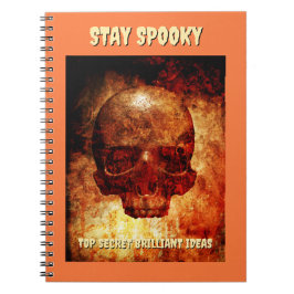 Stay Spooky. Top Secret Ideas. 3D human skull. ノートブック