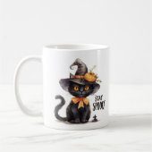 Stay Spooky – Witch Hat Cat コーヒーマグカップ (左)