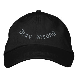 Stay Strong Classic Black Awareness Streetwear-Hat 刺繍入りキャップ
