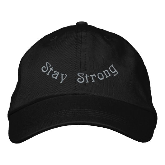 Stay Strong Classic Black Awareness Streetwear-Hat 刺繍入りキャップ (正面)