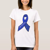 Stay Strong ME/CFS Warrior Blue認識度リボン Tシャツ (正面)