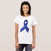 Stay Strong ME/CFS Warrior Blue認識度リボン Tシャツ (正面フル)