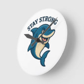 Stay Strong Splash T-Shirt ラウンド壁時計 (傾斜)
