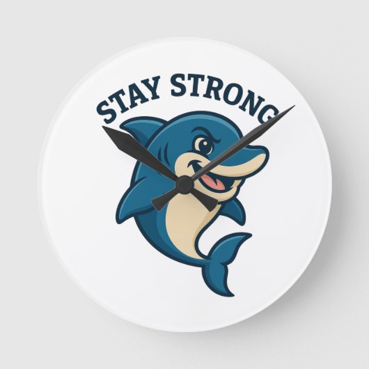 Stay Strong Splash T-Shirt ラウンド壁時計 (正面)