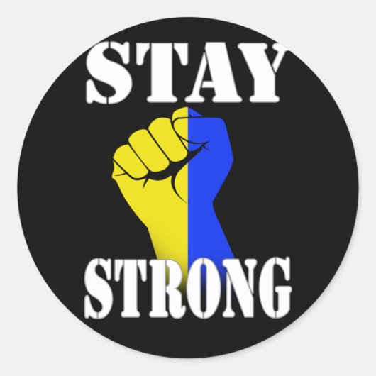 Stay Strong - Ukraine ラウンドシール (正面)