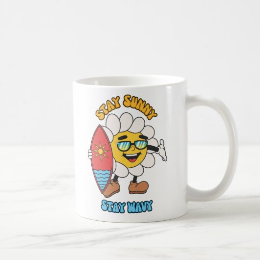 Stay Sunny, Stay Wavy コーヒーマグカップ (右)