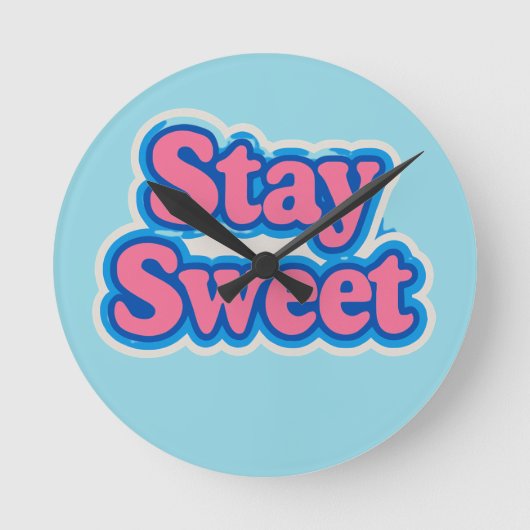 Stay Sweet:自信とポジティブなスタイル ラウンド壁時計 (正面)