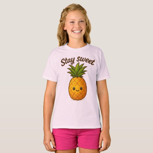 Stay Sweet - Cute Pineapple Tシャツ (正面フル)