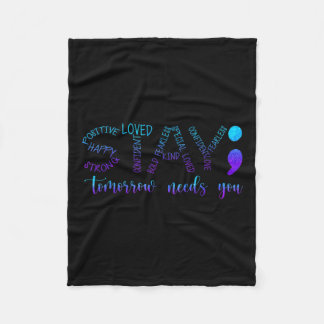 Stay Tomorrow Needs You フリースブランケット