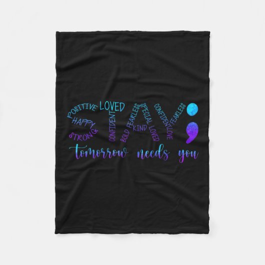 Stay Tomorrow Needs You フリースブランケット (正面)