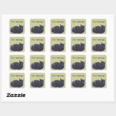 Stay Tortoise Shell Cat Your Message Stickers スクエアシール (シート)