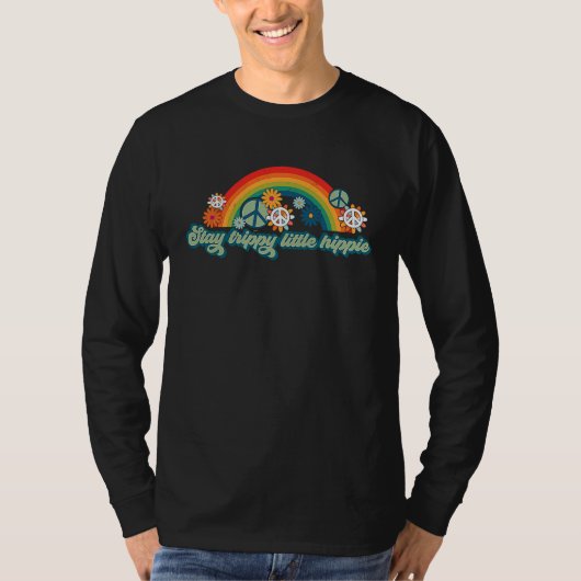 Stay Trippy Groovy 60s70s Hippie Aesthetic Tシャツ (正面)