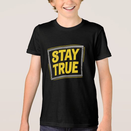 Stay True - Motivation Jaune vibrant トライブレンドTシャツ (正面)